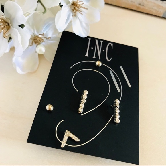 goldstone crystal ear pack earrings multiple piercings - Picture 2 of 3